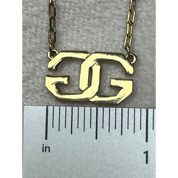 Givenchy GG Logo Gold Plated Choker Necklace 14” Vintage Authentic - Picture 8 of 9
